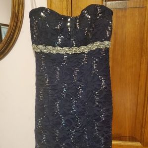 Dark blue and silver dress